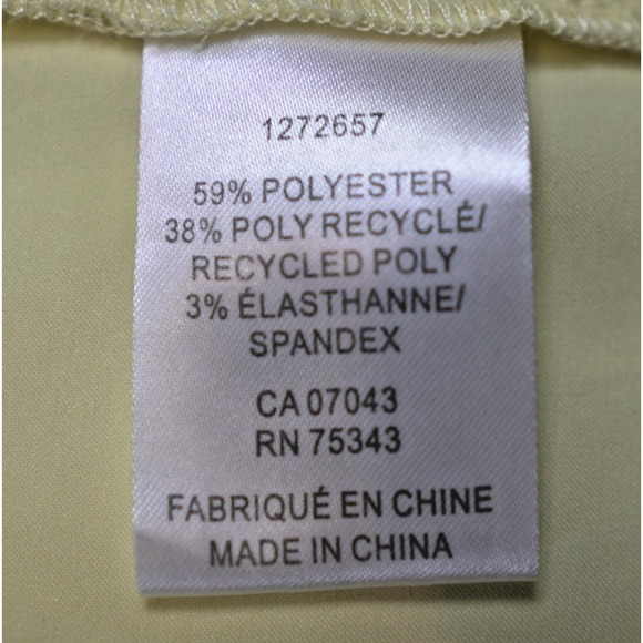 Rachel Roy Button Up Shirt Butter Yellow Cap Sleeve Collared Lagenlook Sz L EUC - Picture 4 of 10